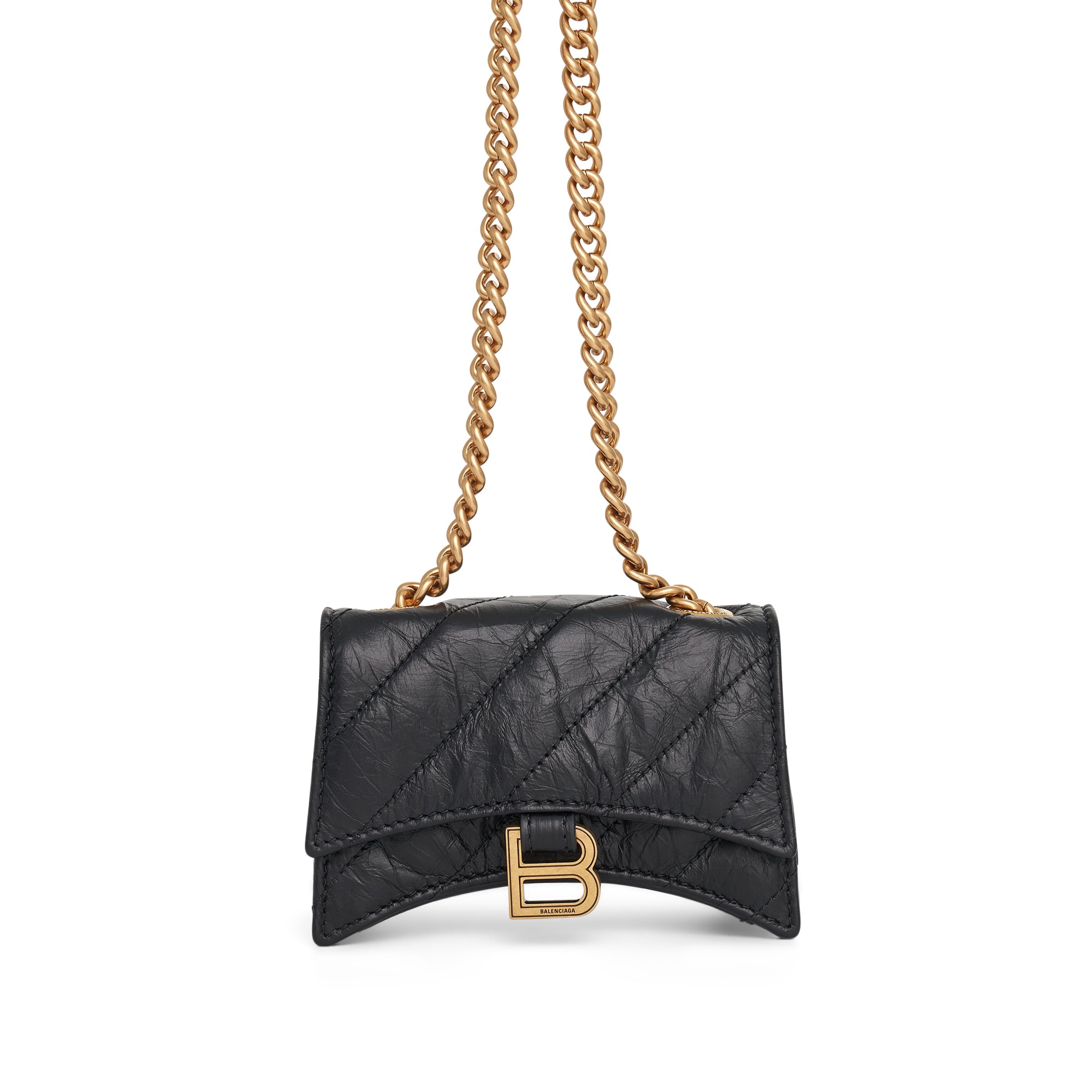 Crush Chain Mini Bag in Black - 3