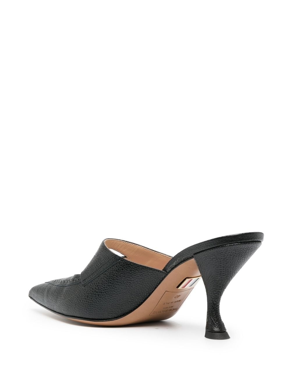 75mm cut-out leather mules - 3