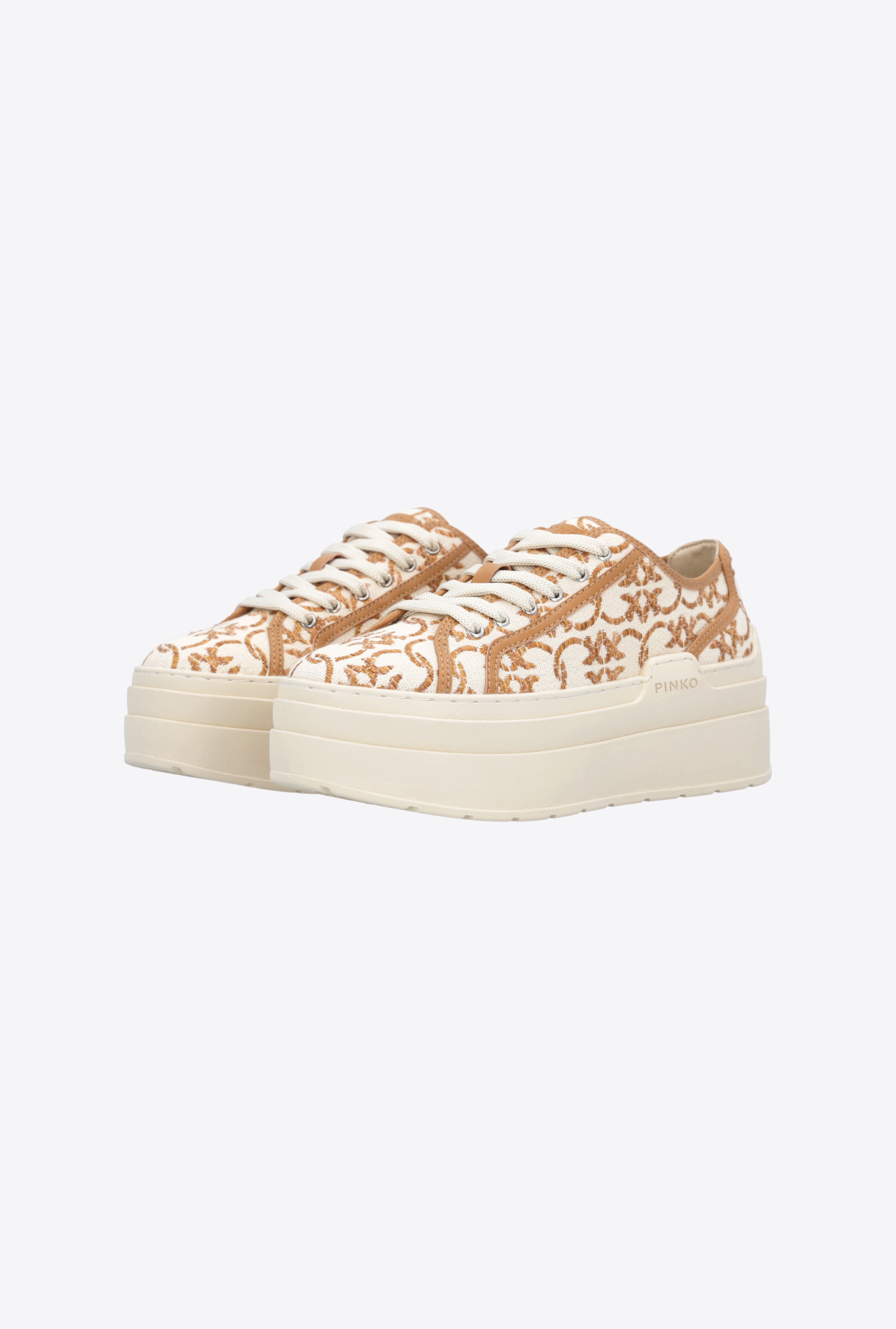 LOVE BIRDS MONOGRAM PLATFORM SNEAKERS - 6