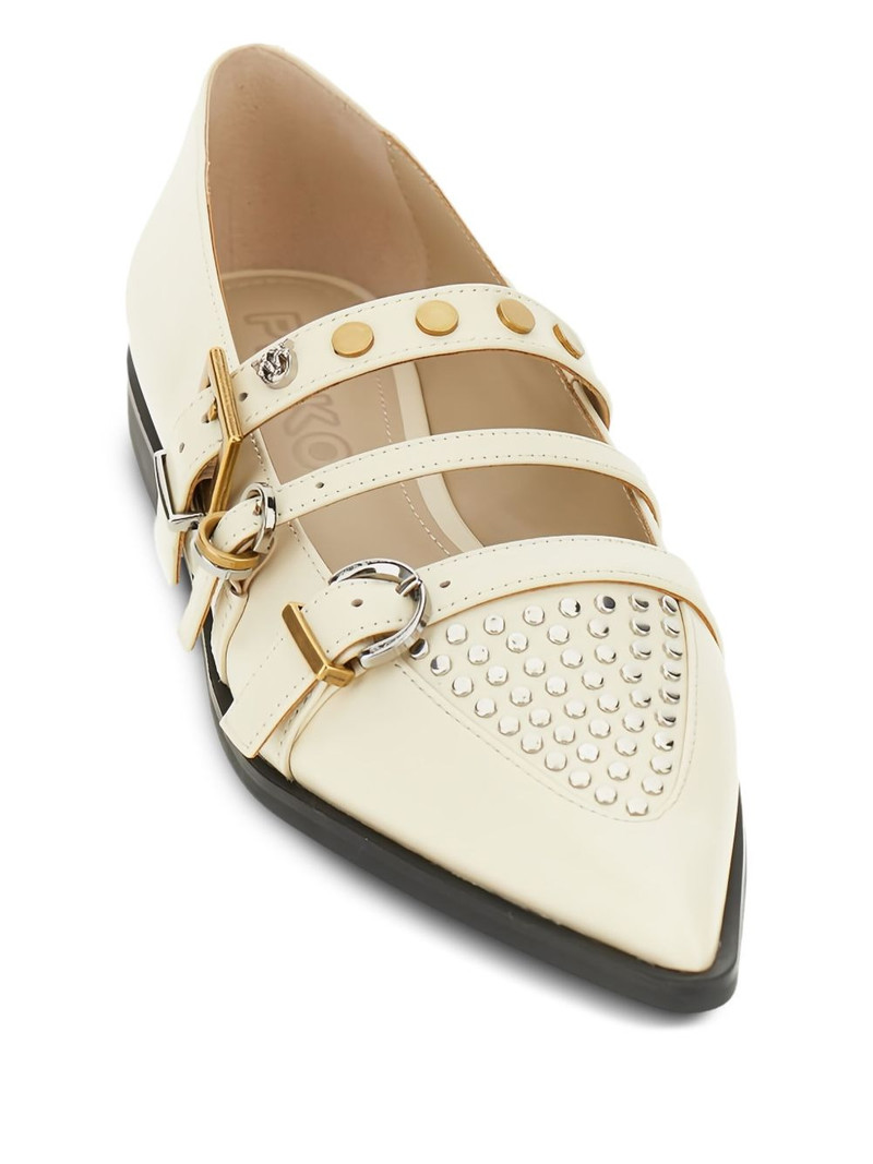 PINKO buckle-embellished pointed ballet flats outlook