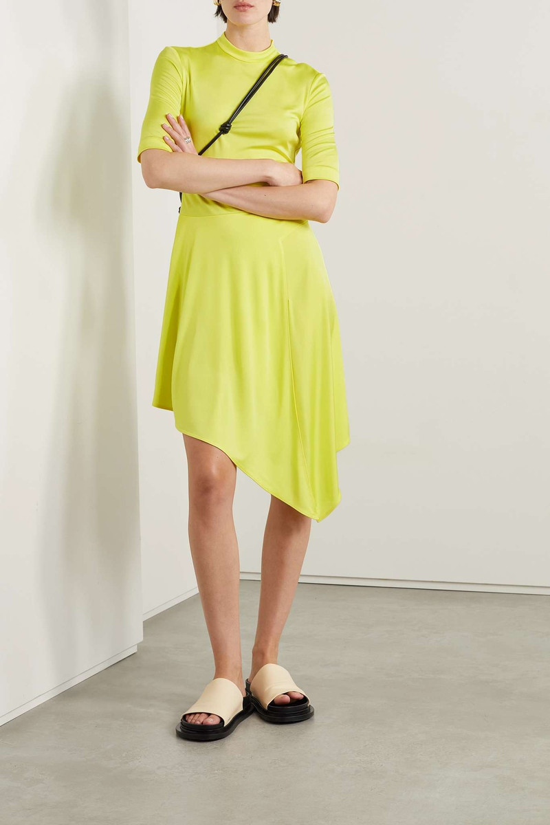 Stella McCartney Asymmetric draped stretch-jersey mini dress outlook