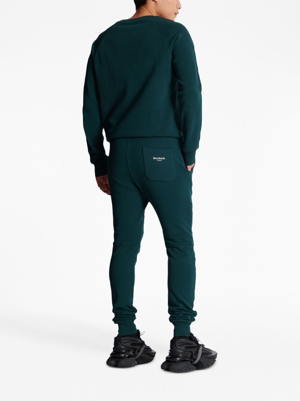 ribbed-detail drawstring track pants - 4