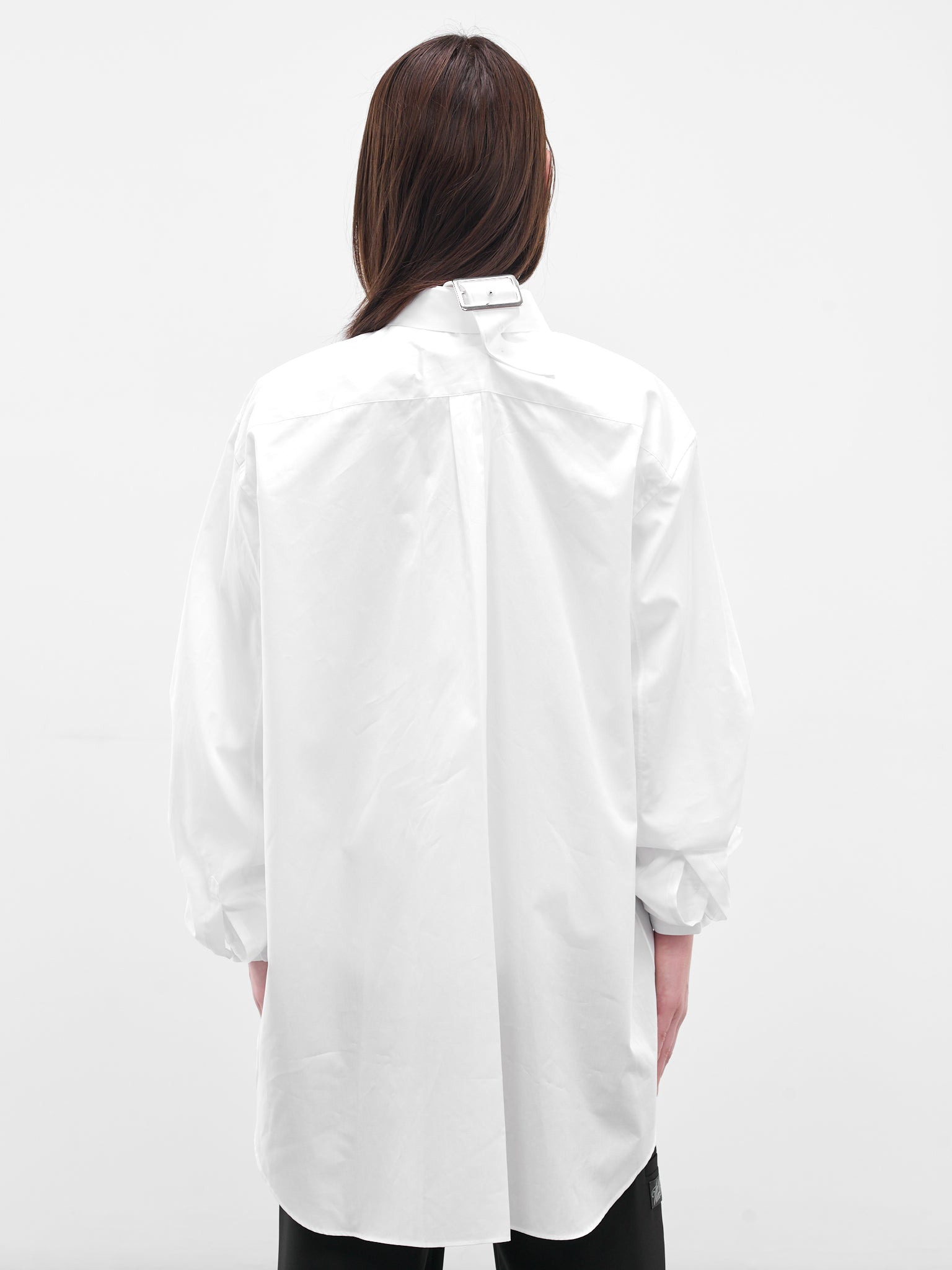 White Double Layer Button-Up Shirt - 3