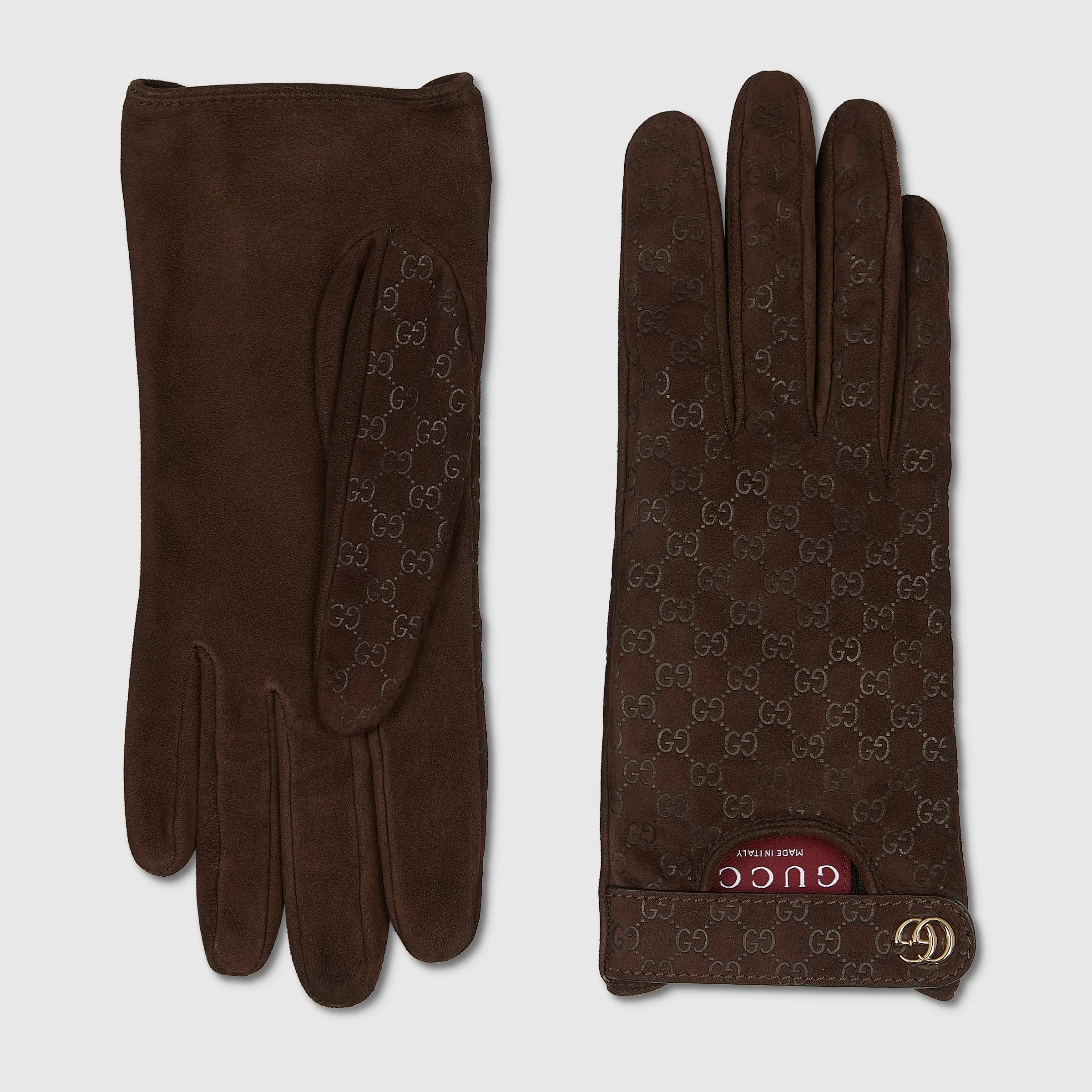 GG leather gloves with Double G - 1