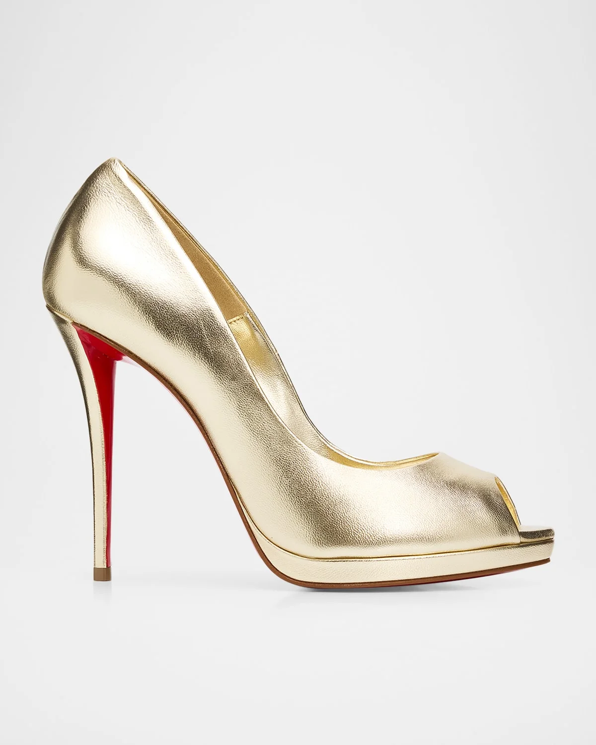120mm Lady Z Metallic Nappa Leather Peep-Toe Pumps - 1