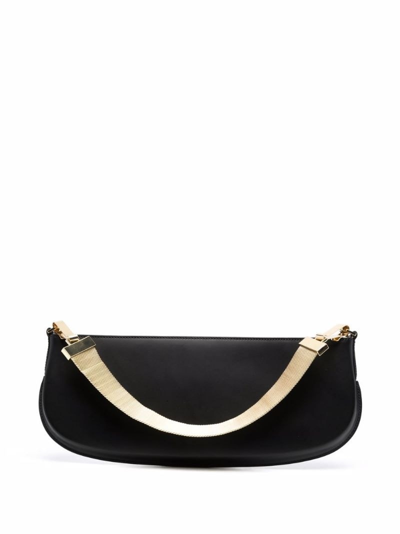 zip-up curved tote bag - 1