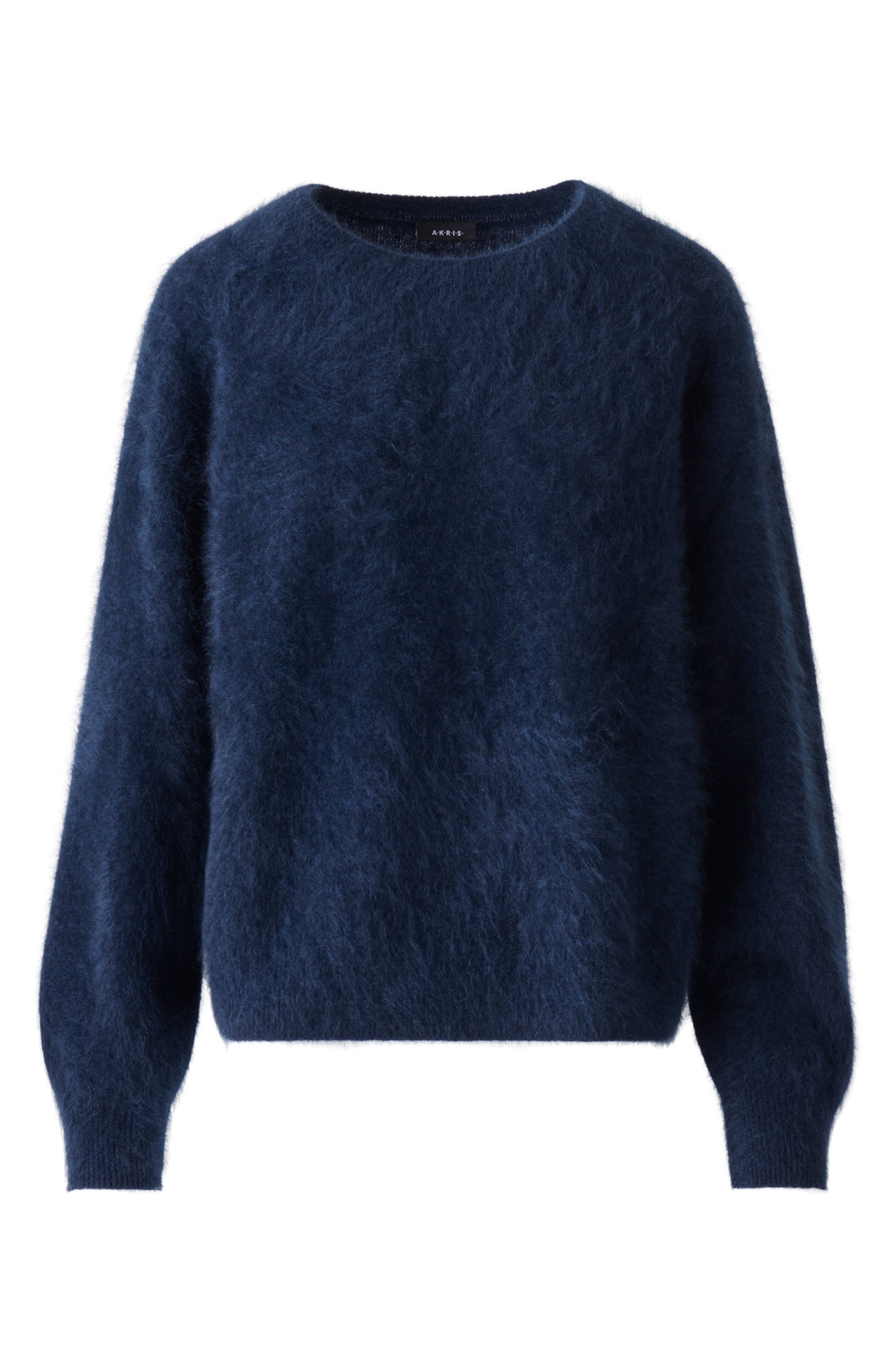 Akris Brushed Cashmere Crewneck Sweater in Navy at Nordstrom - 5