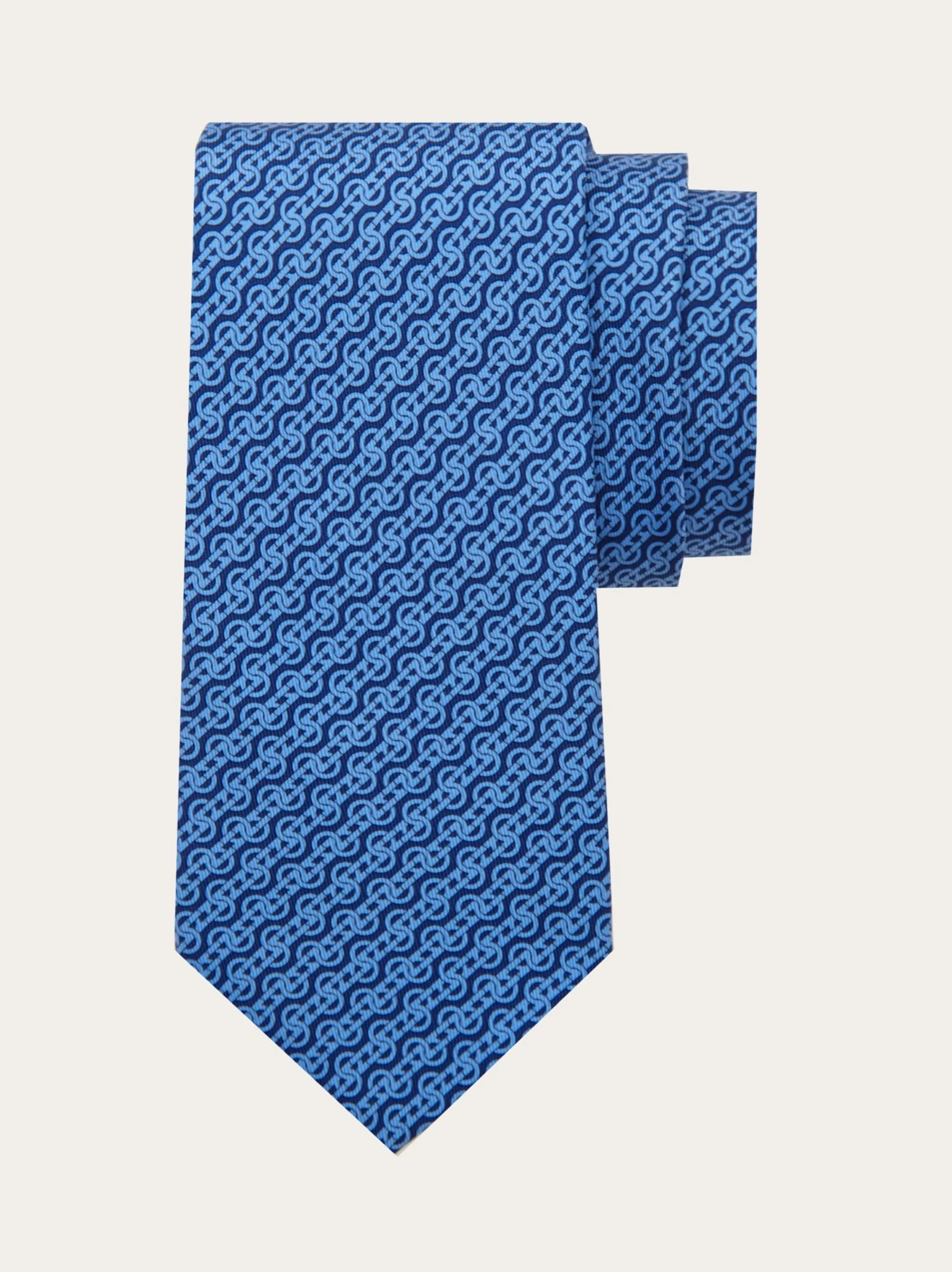 Woven print silk tie - 1