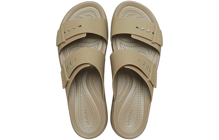 (WMNS) Crocs Brooklyn Low Wedge Sandal 'Beige' 207431-260 - 4