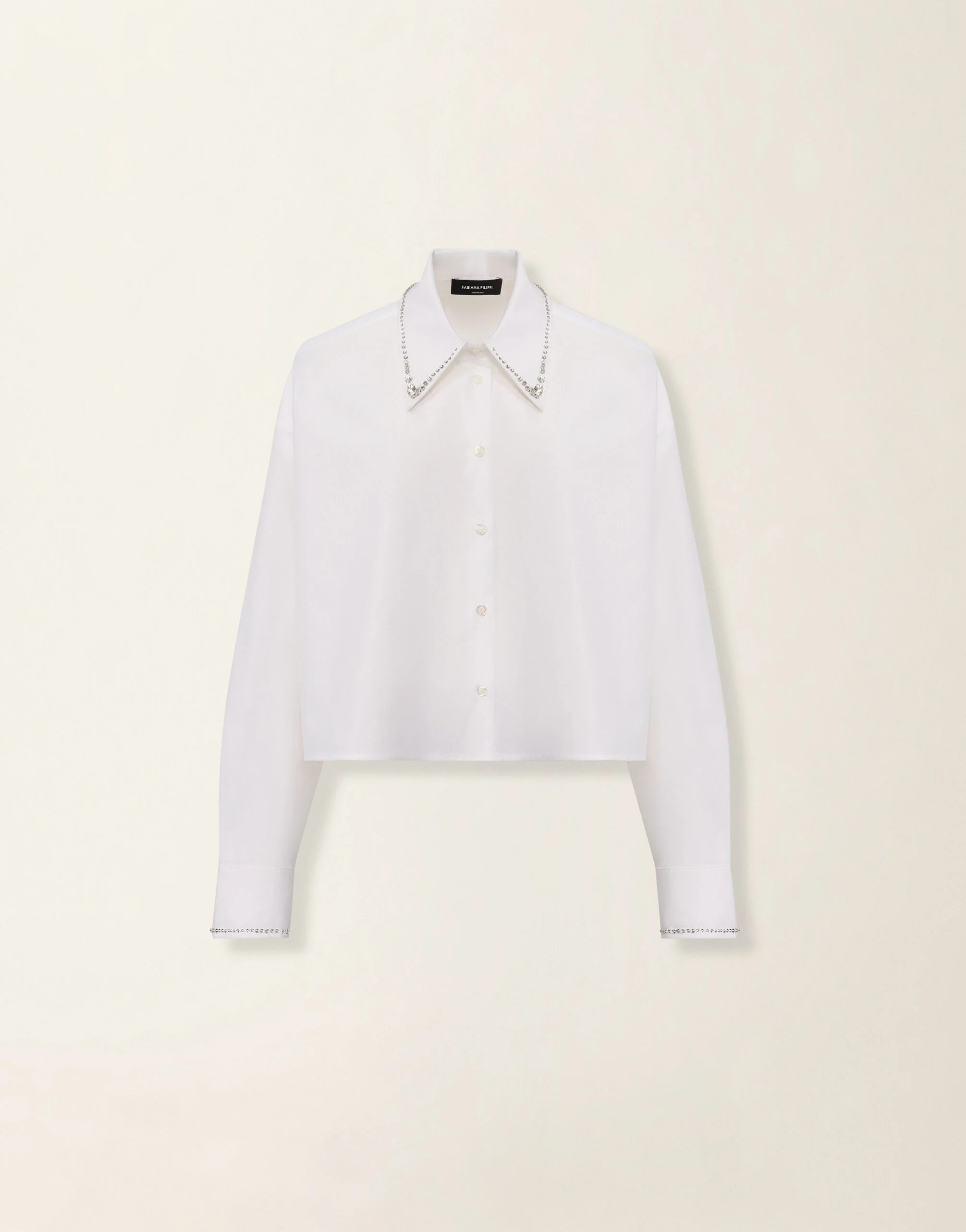 Cropped poplin shirt - 1