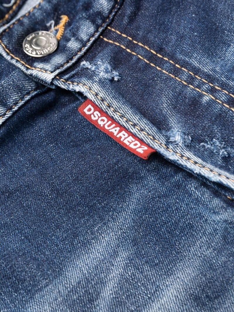 stonewashed slim distressed jeans - 6