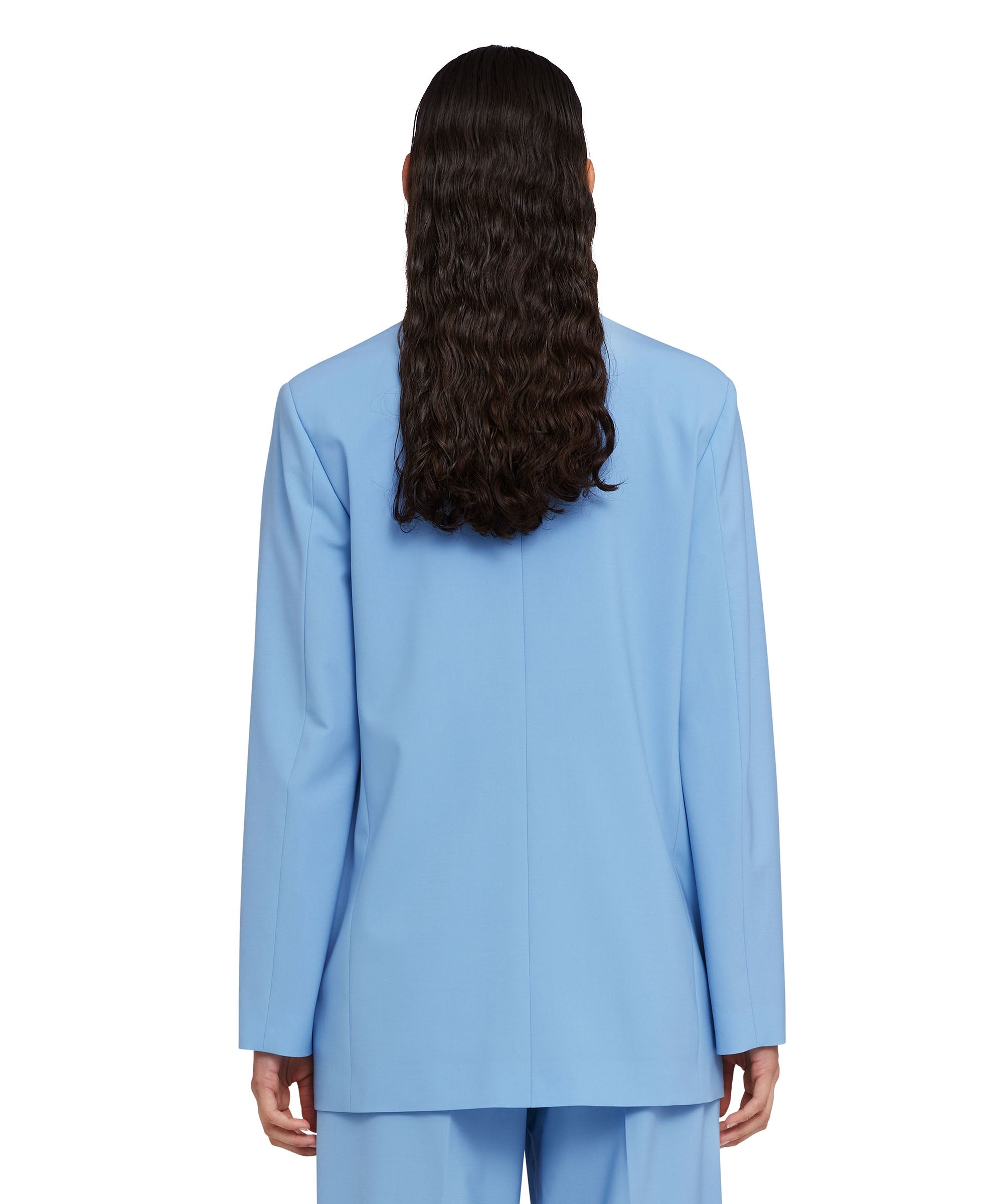 Lightweight wool double-breasted blazer with openable sleeves - 4