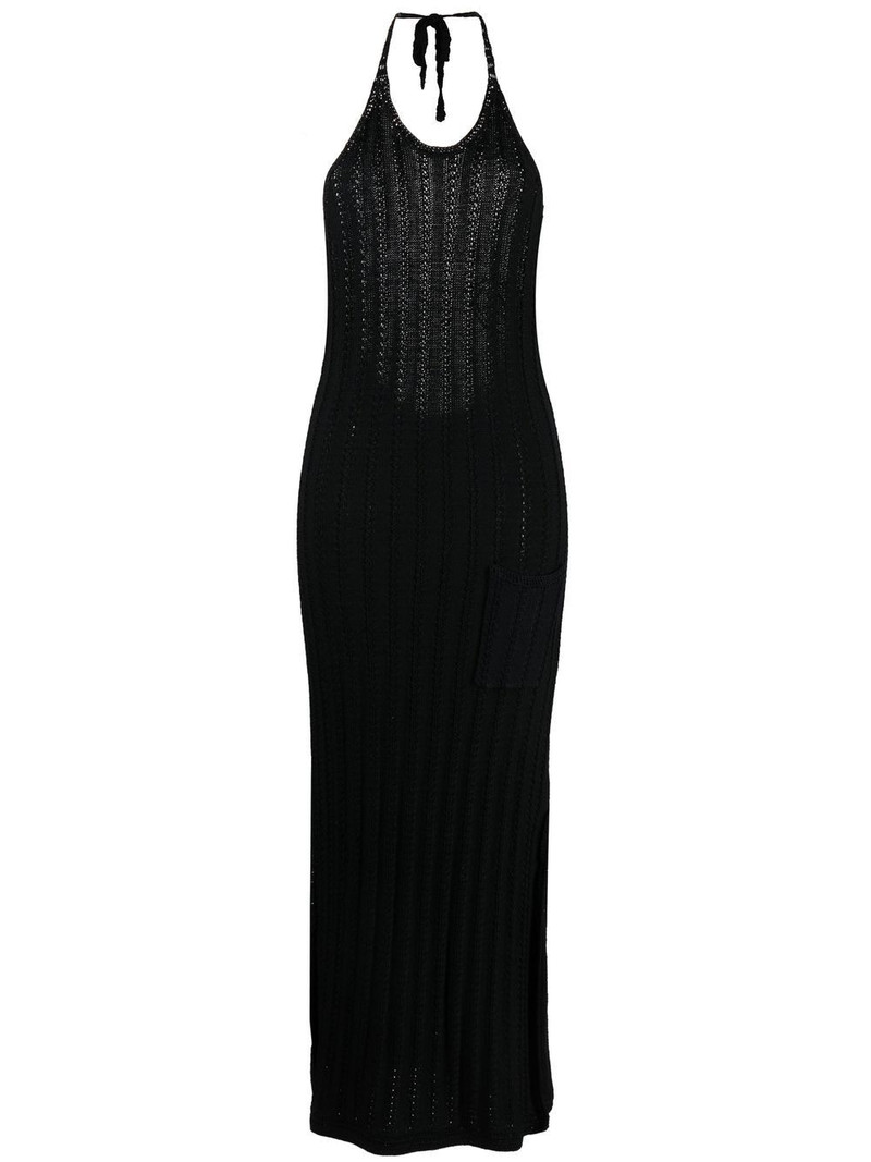 knitted halterneck midi dress 1