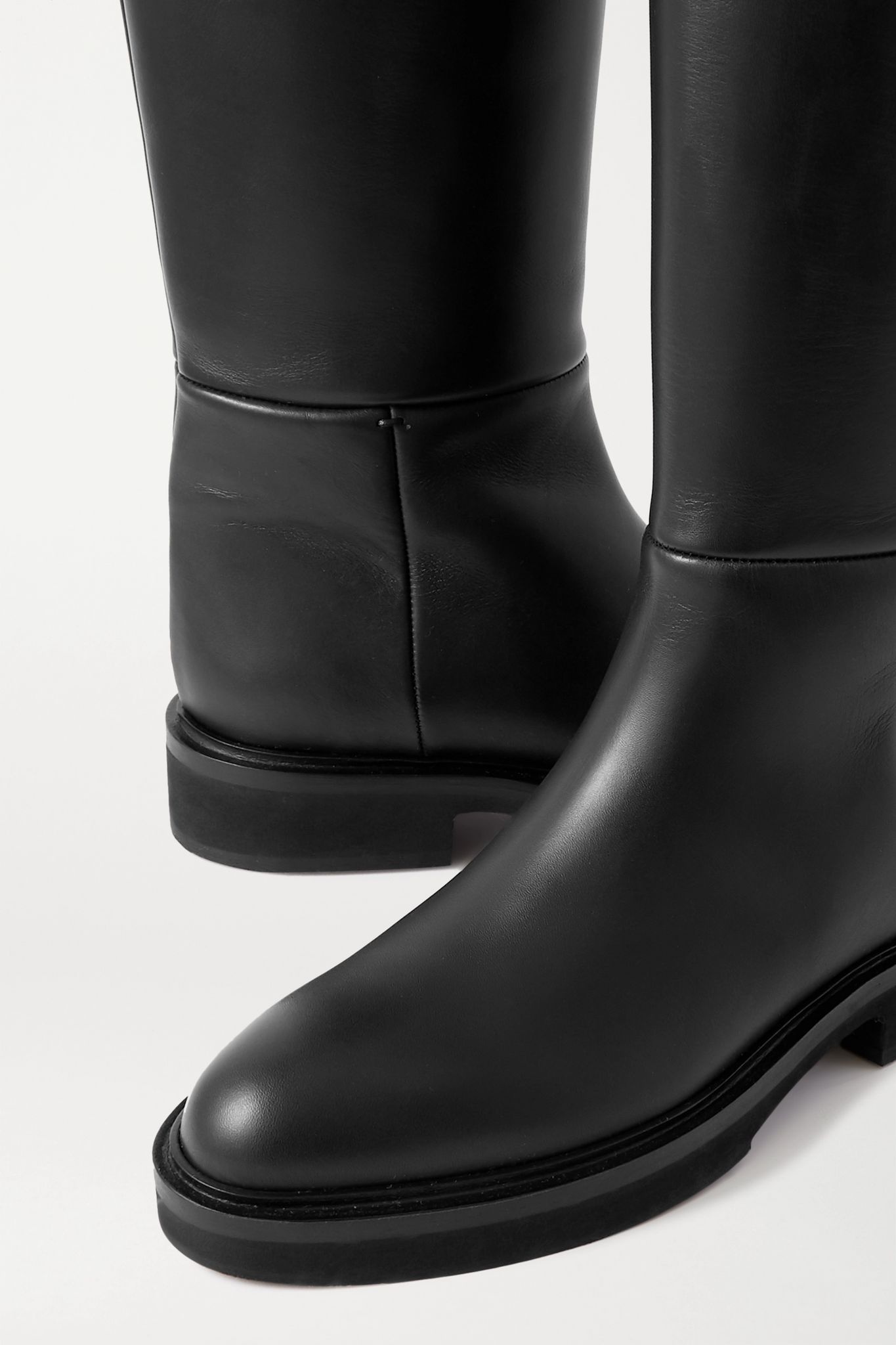 Derby leather knee boots - 4