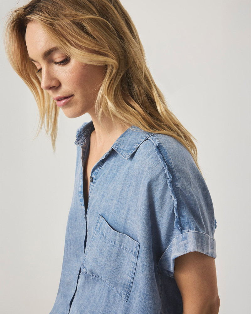 Splendid Short Sleeve Paige Indigo Shirt outlook