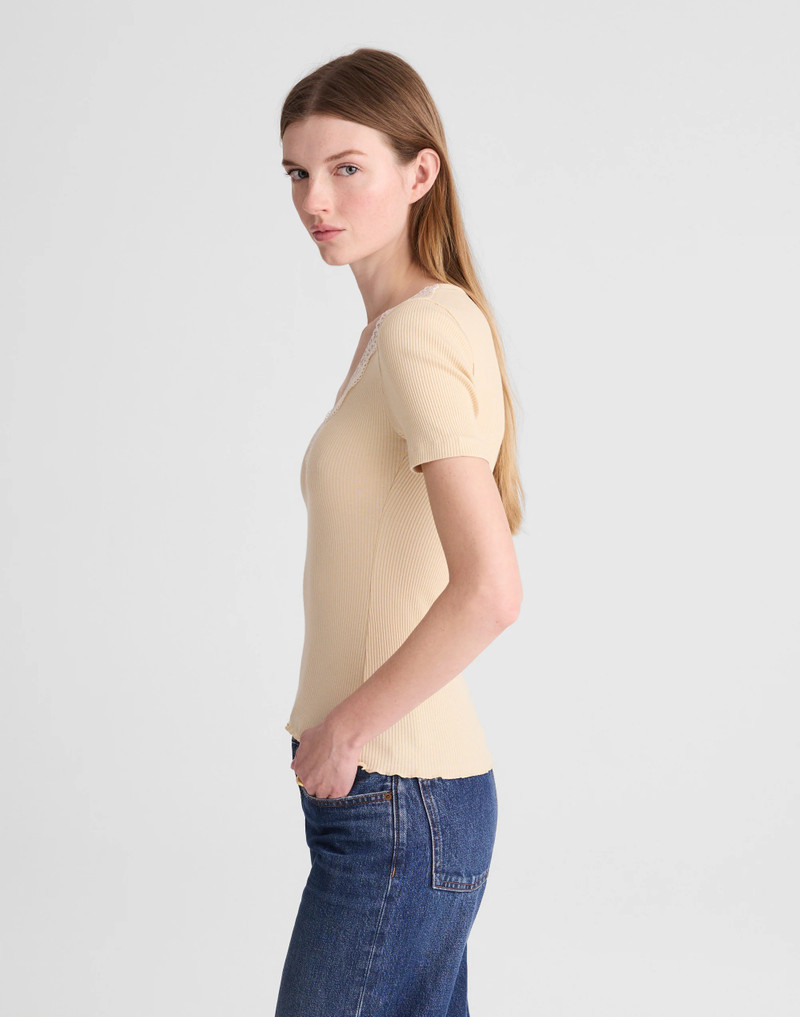 Lace-Trim V-Neck Top 4