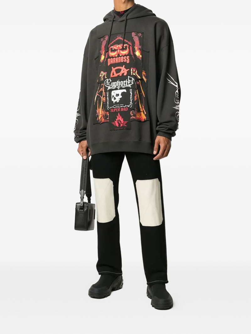 VETEMENTS patchwork graphic-print hoodie outlook