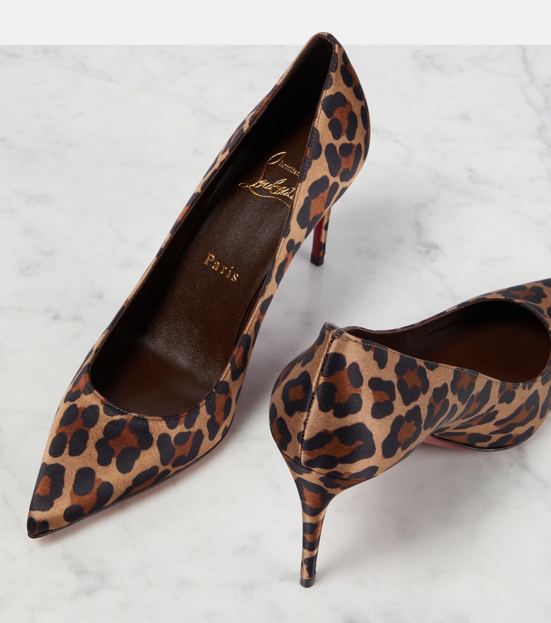 Kate 85 leopard-print satin pumps - 6