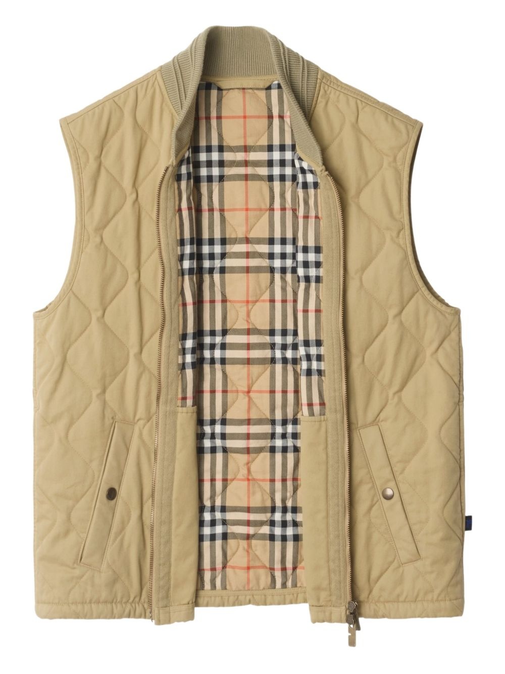 quilted gabardine gilet - 4