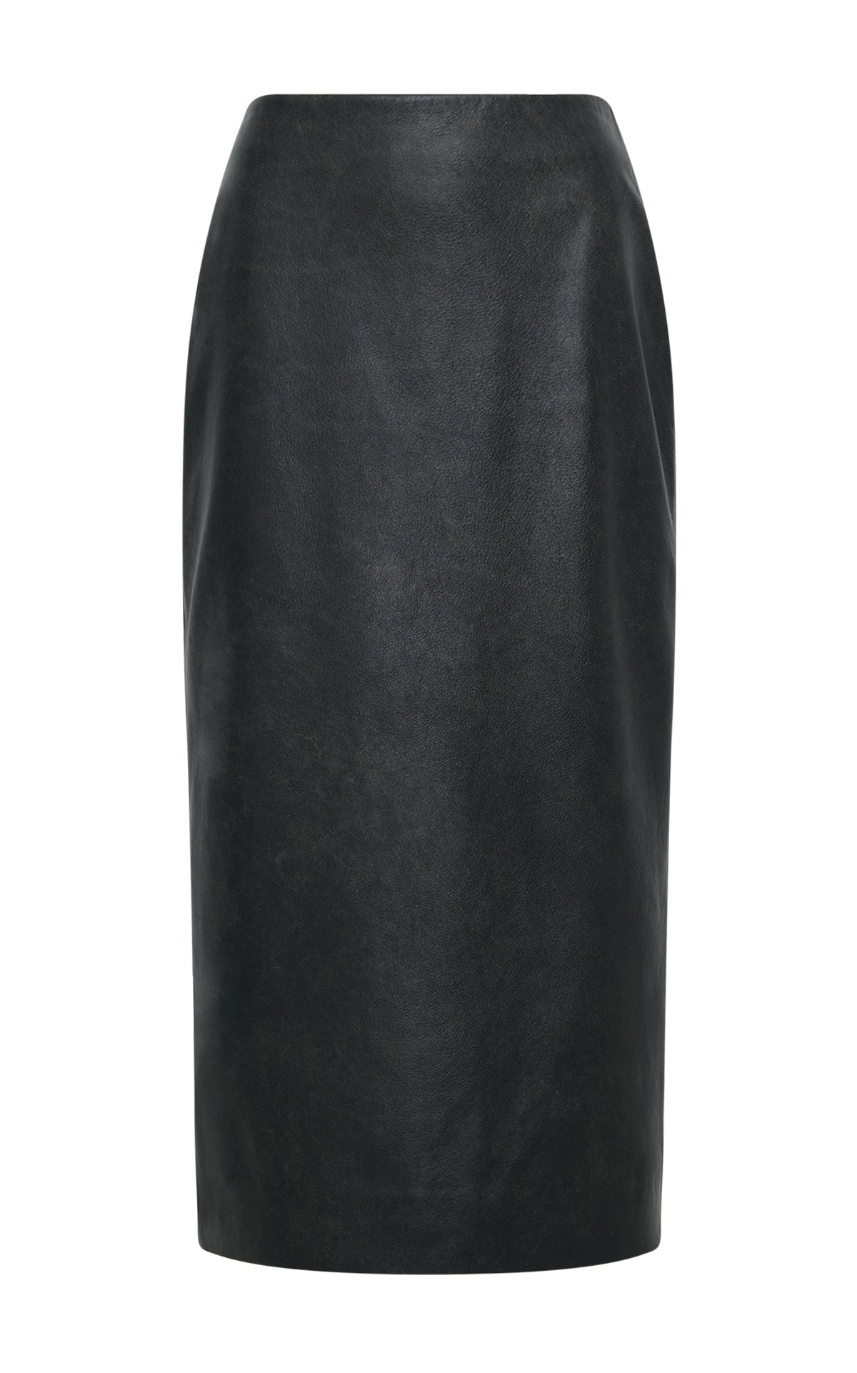 Amon Midi Skirt in Black Leather - 1