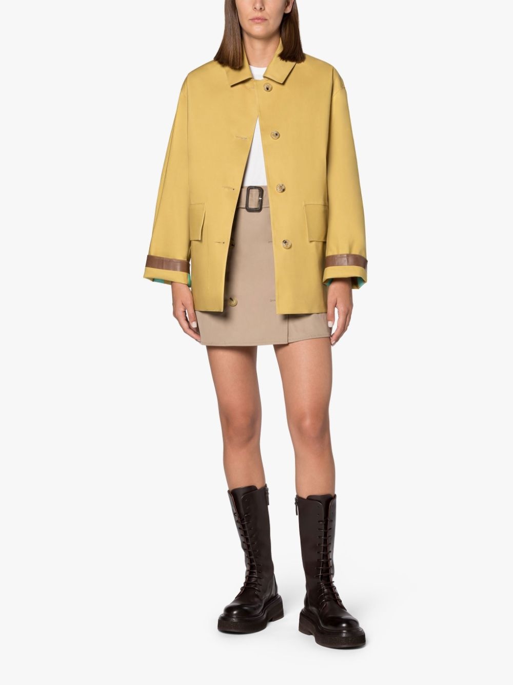 CORBY SAND GABARDINE COTTON SKIRT - 2