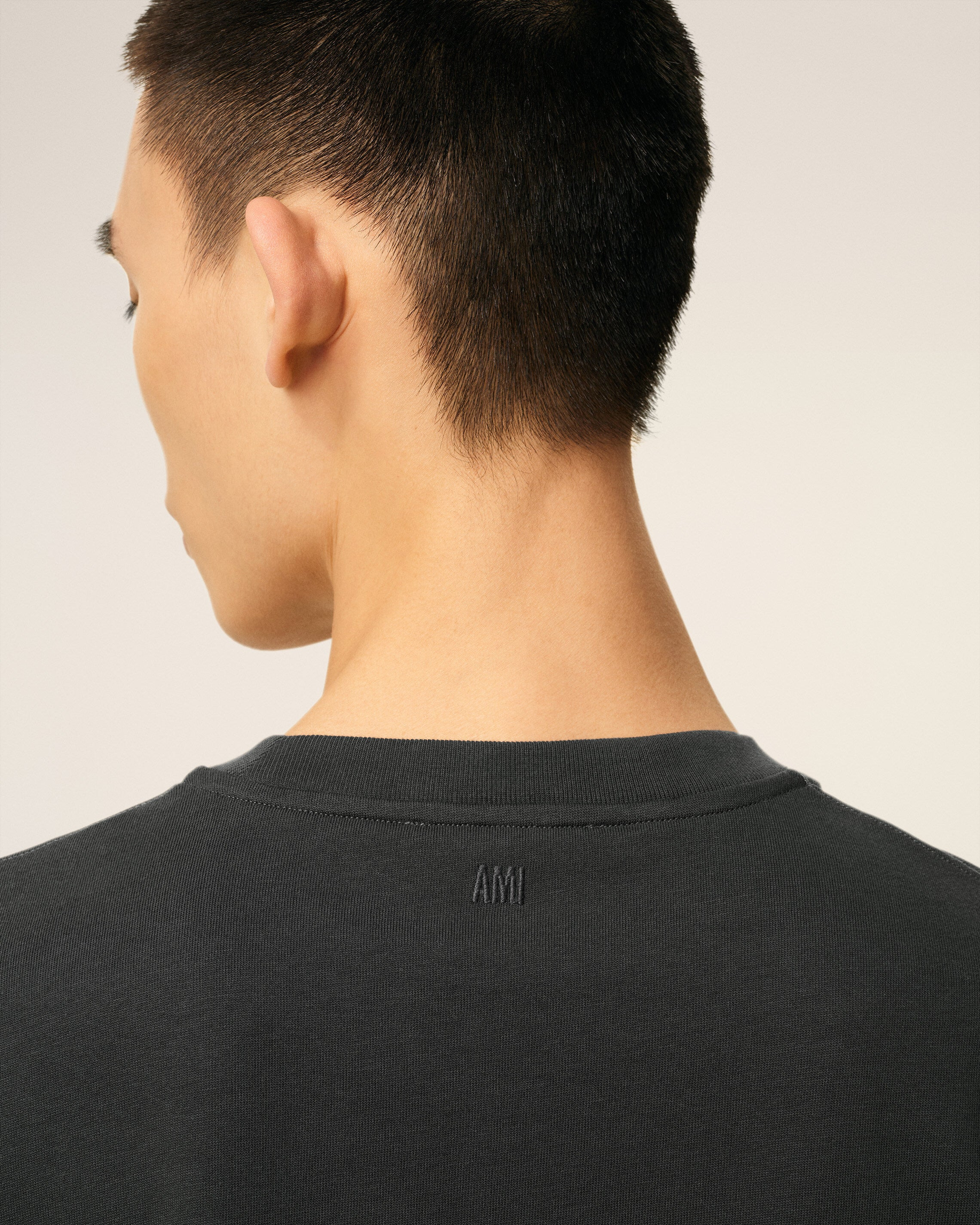 BLACK COTTON AMI DE COEUR COSY FIT T-SHIRT - 4