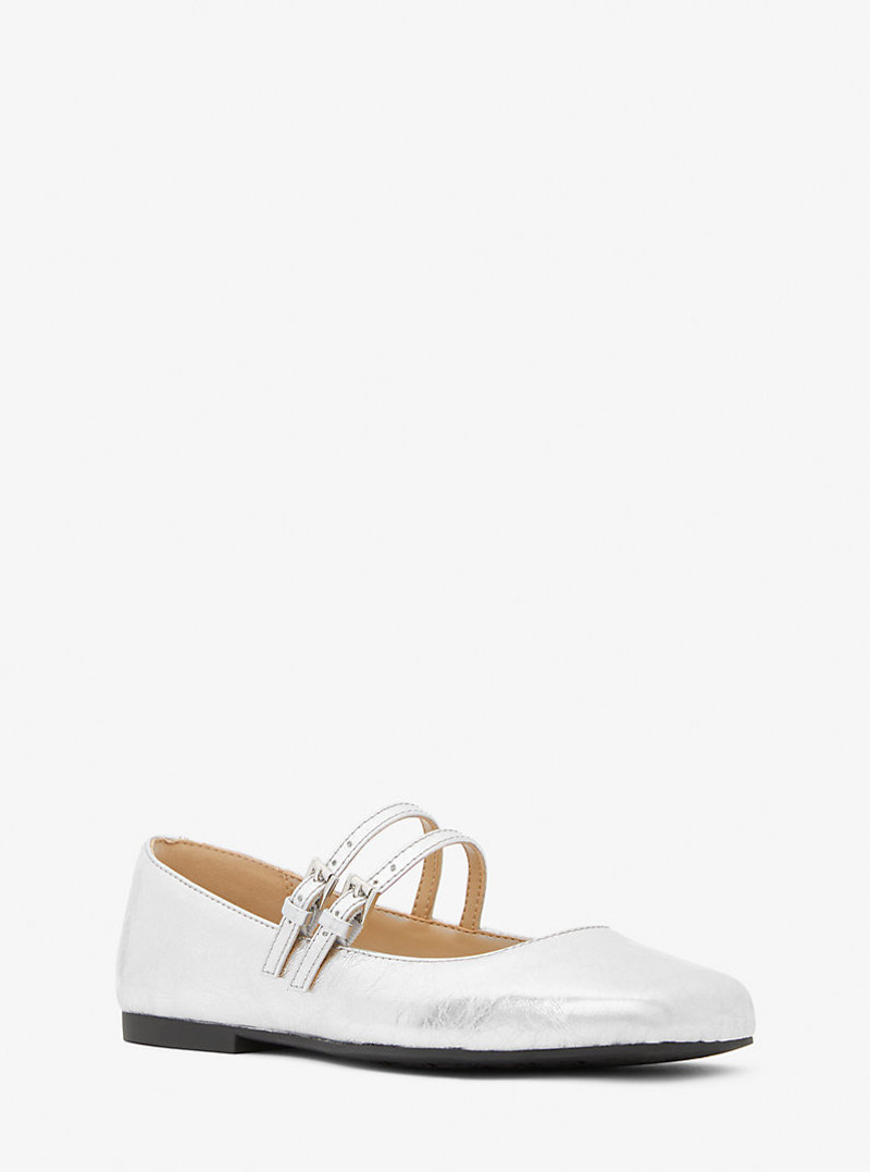 Matilda Crackled Metallic Leather Mary Jane 1