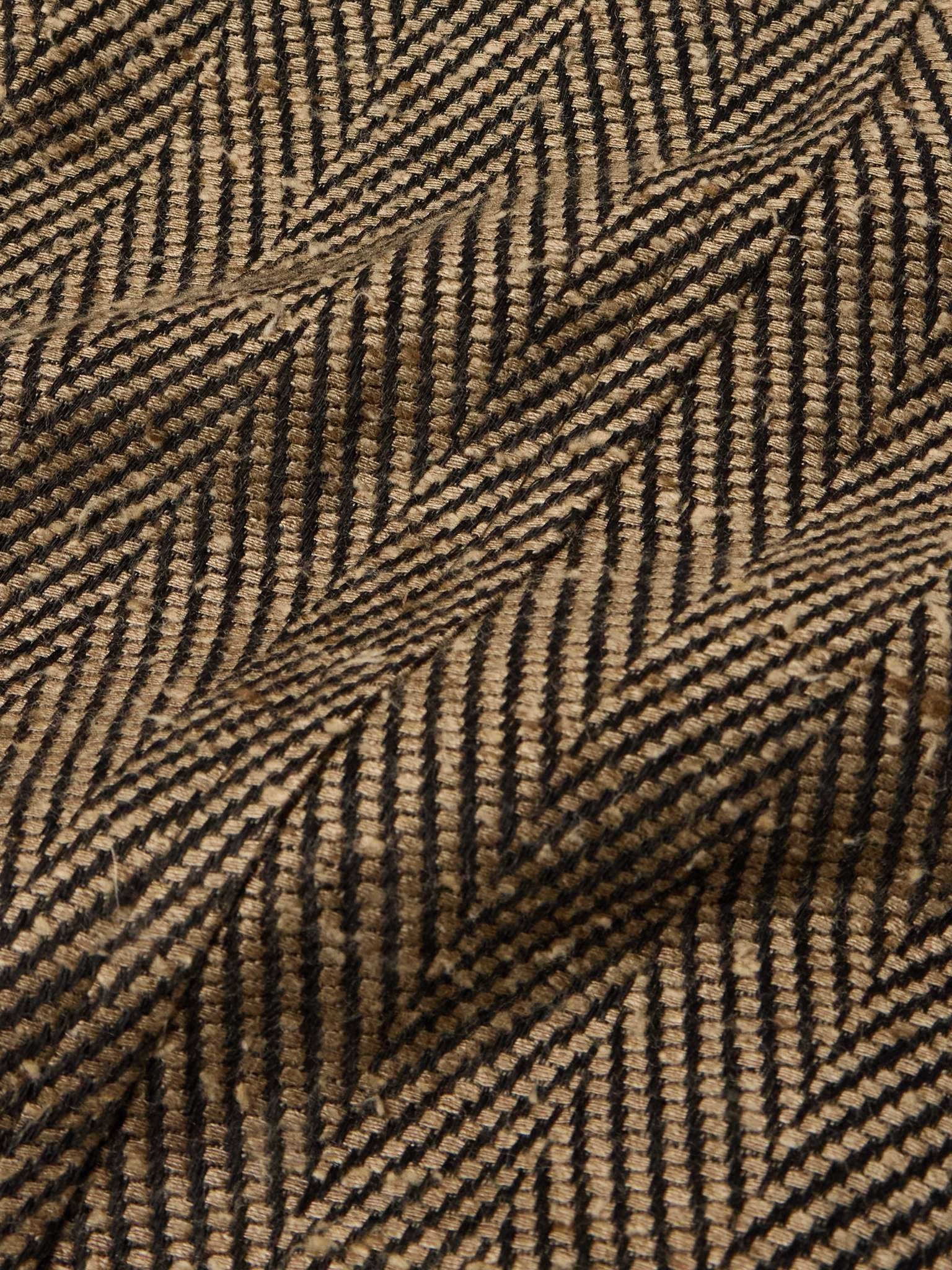 Rarden Double-Breasted Belted Herringbone Linen-Blend Coat - 3