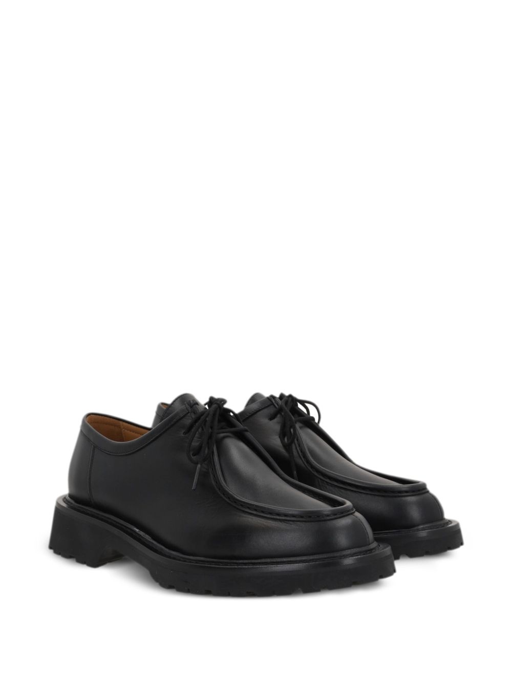 smooth leather lace-up shoes - 2