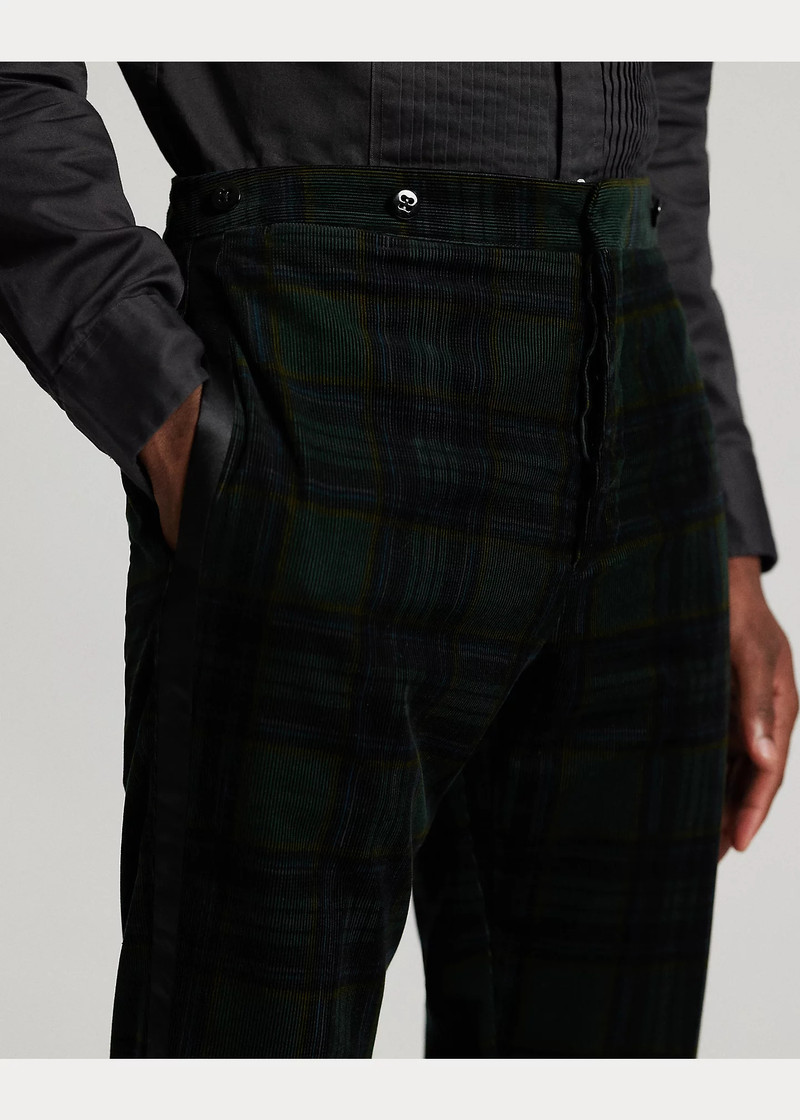 Slim Fit Plaid Corduroy Tuxedo Trouser 5