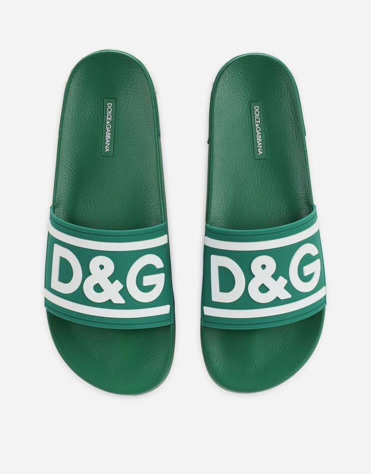 Rubber beachwear sliders with DG logo - 4