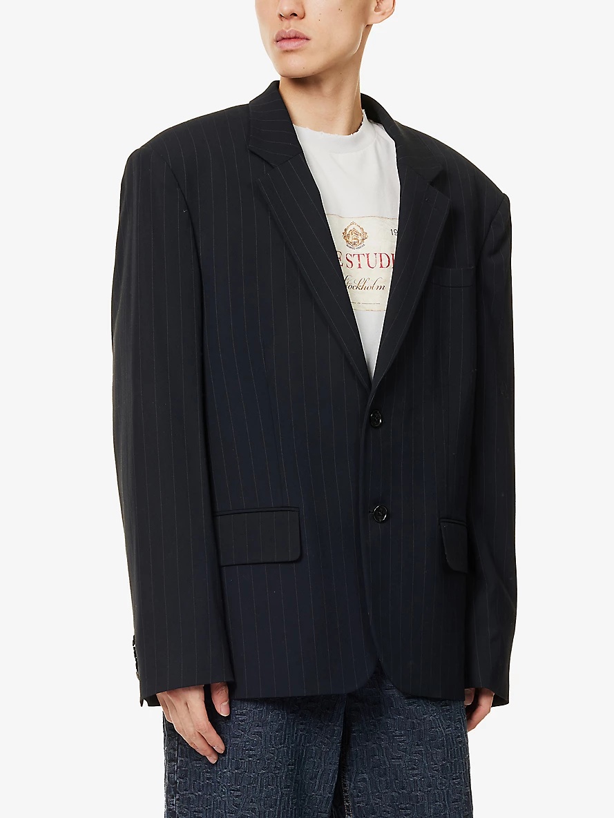 Acne Studios Jotam pinstripe regular-fit woven blazer | REVERSIBLE