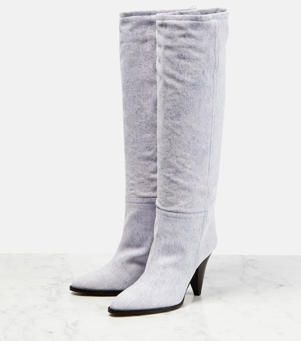 Ririo denim knee-high boots - 5