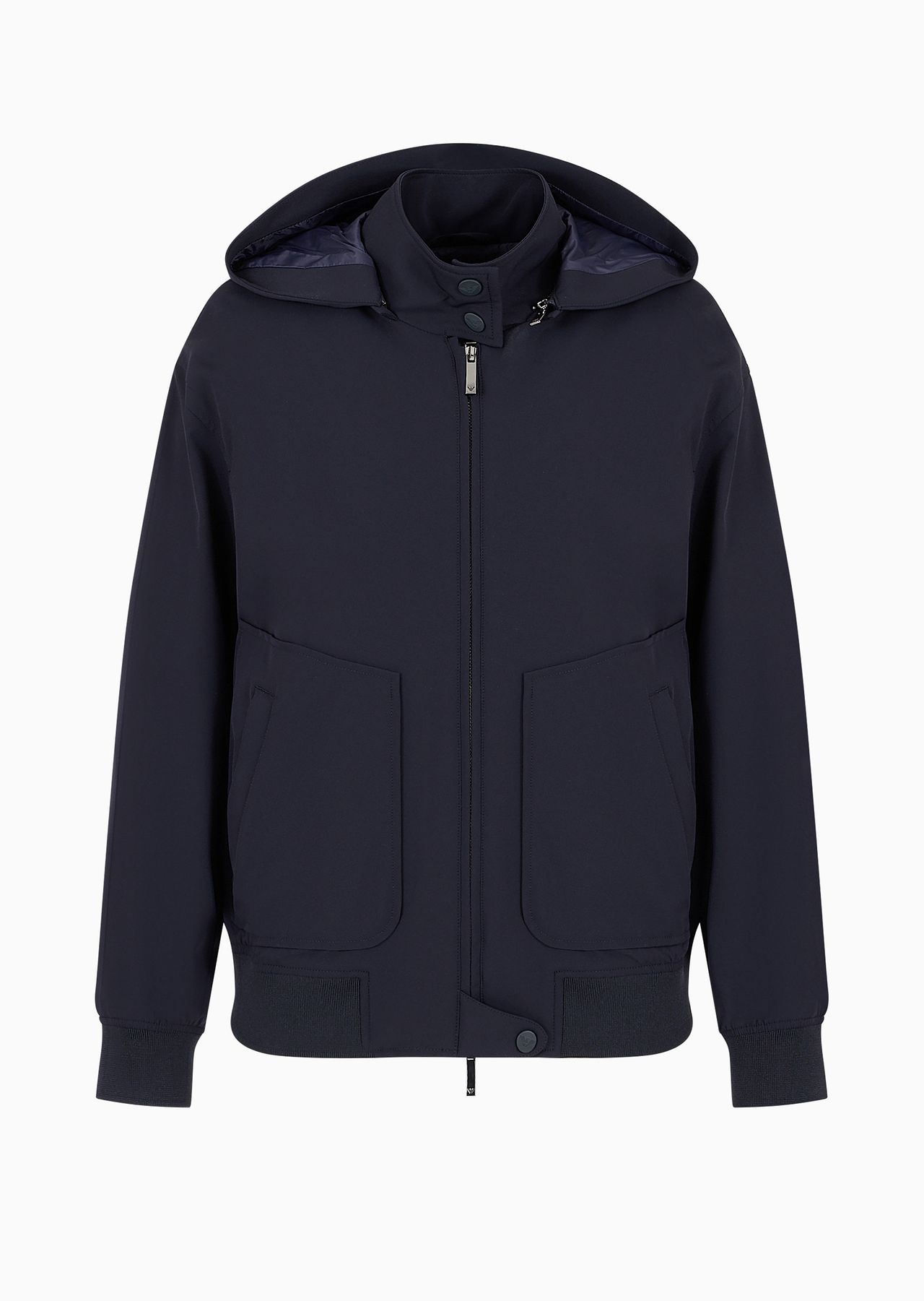 Two-way stretch technical fabric hooded blouson - 1