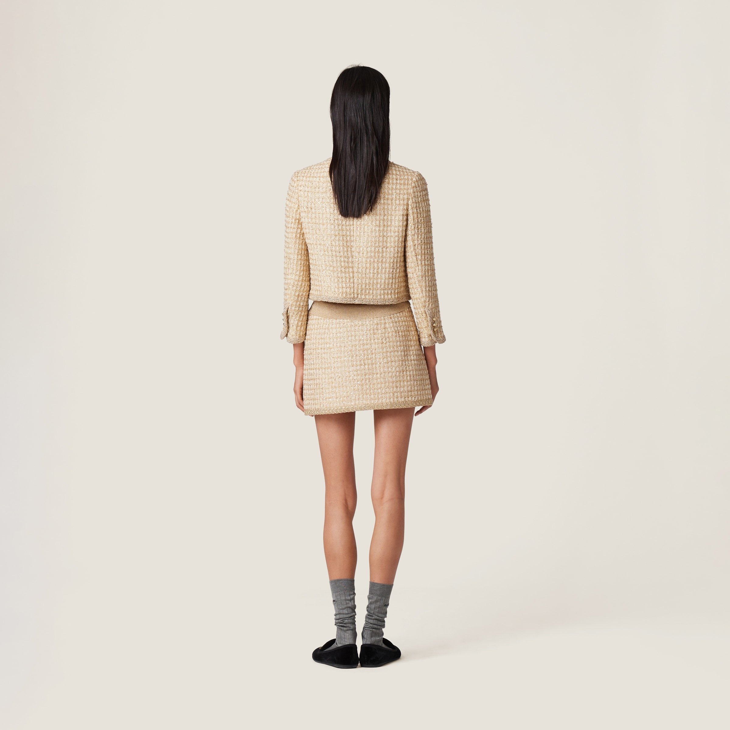 Checked lamé miniskirt - 3