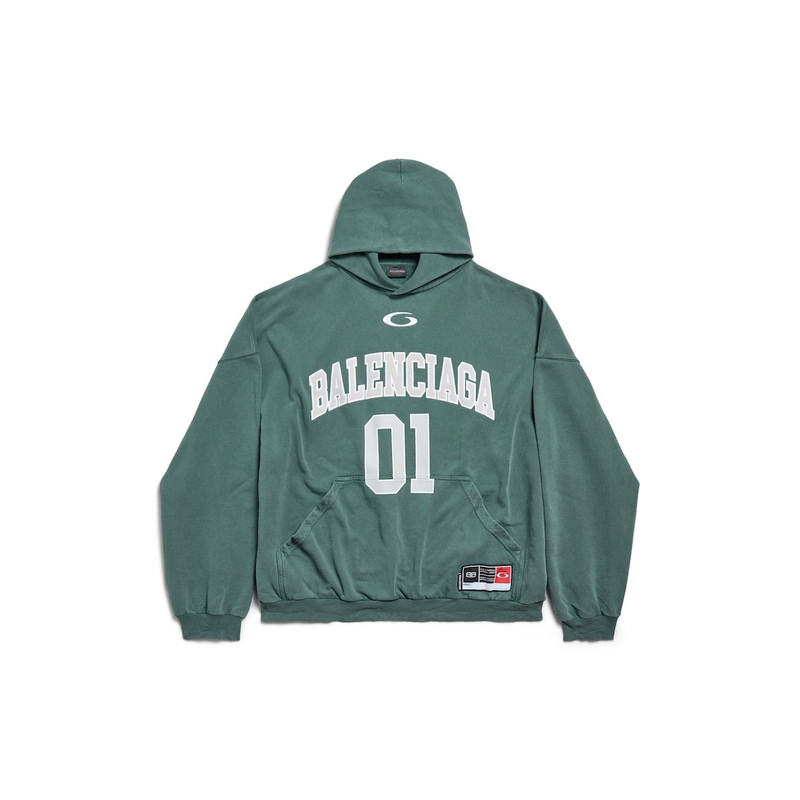 Men's Basketball Hoodie Large Fit in Dark Green/light Green 1