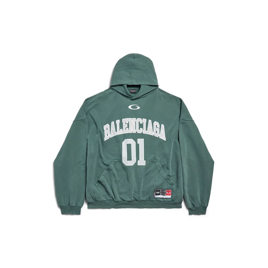 Men's Basketball Hoodie Large Fit in Dark Green/light Green - 1