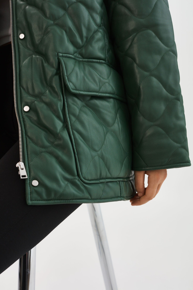 VERINA | Faux Leather Quilted Coat 3