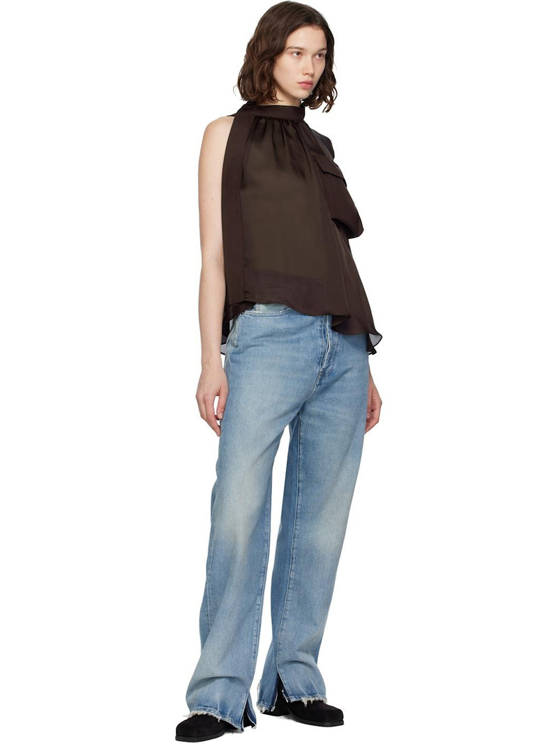 sacai Brown Suiting Mix Pullover Blouse outlook