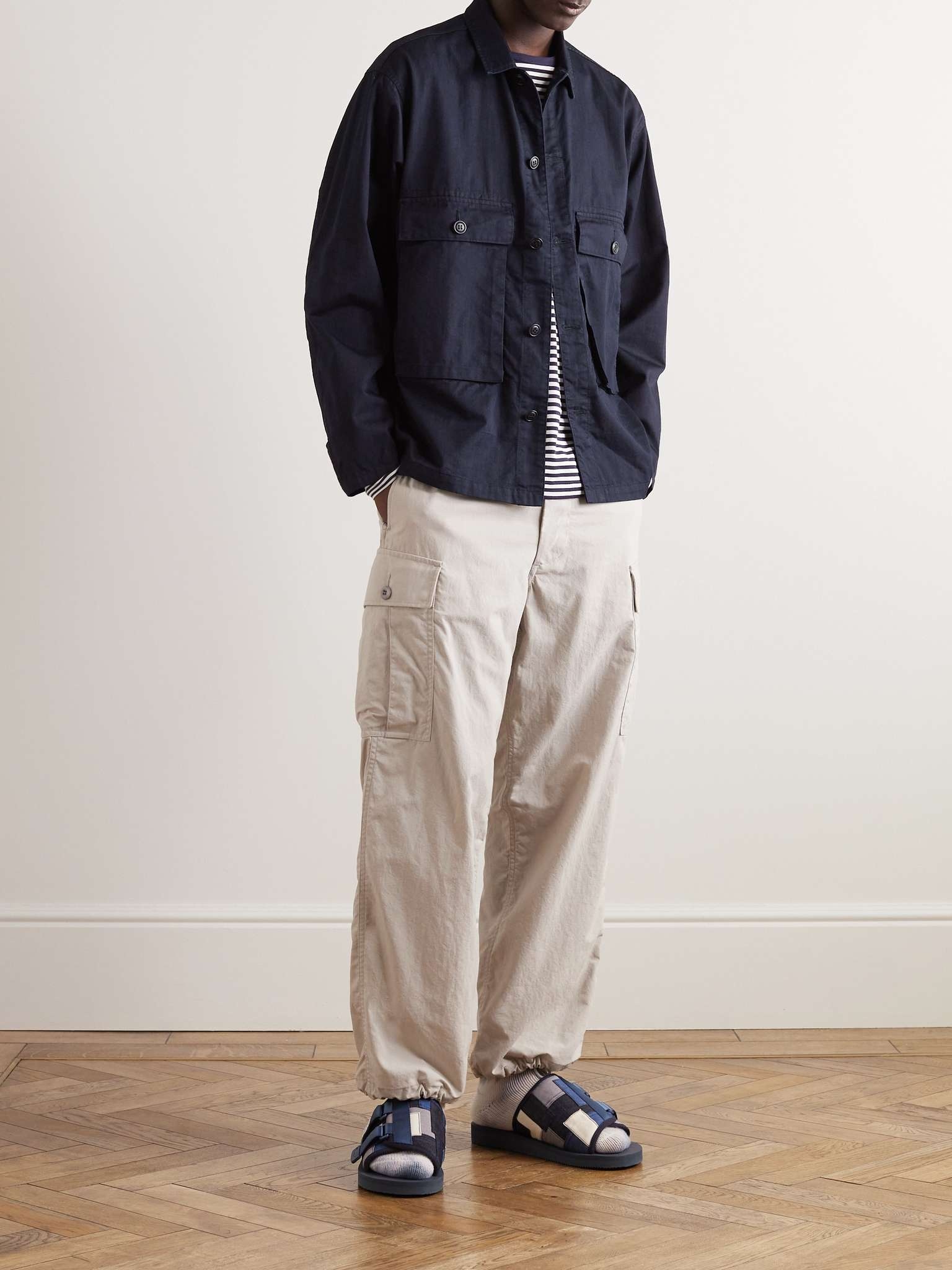 Indigo-Dyed Cotton-Blend Cargo Shirt - 2