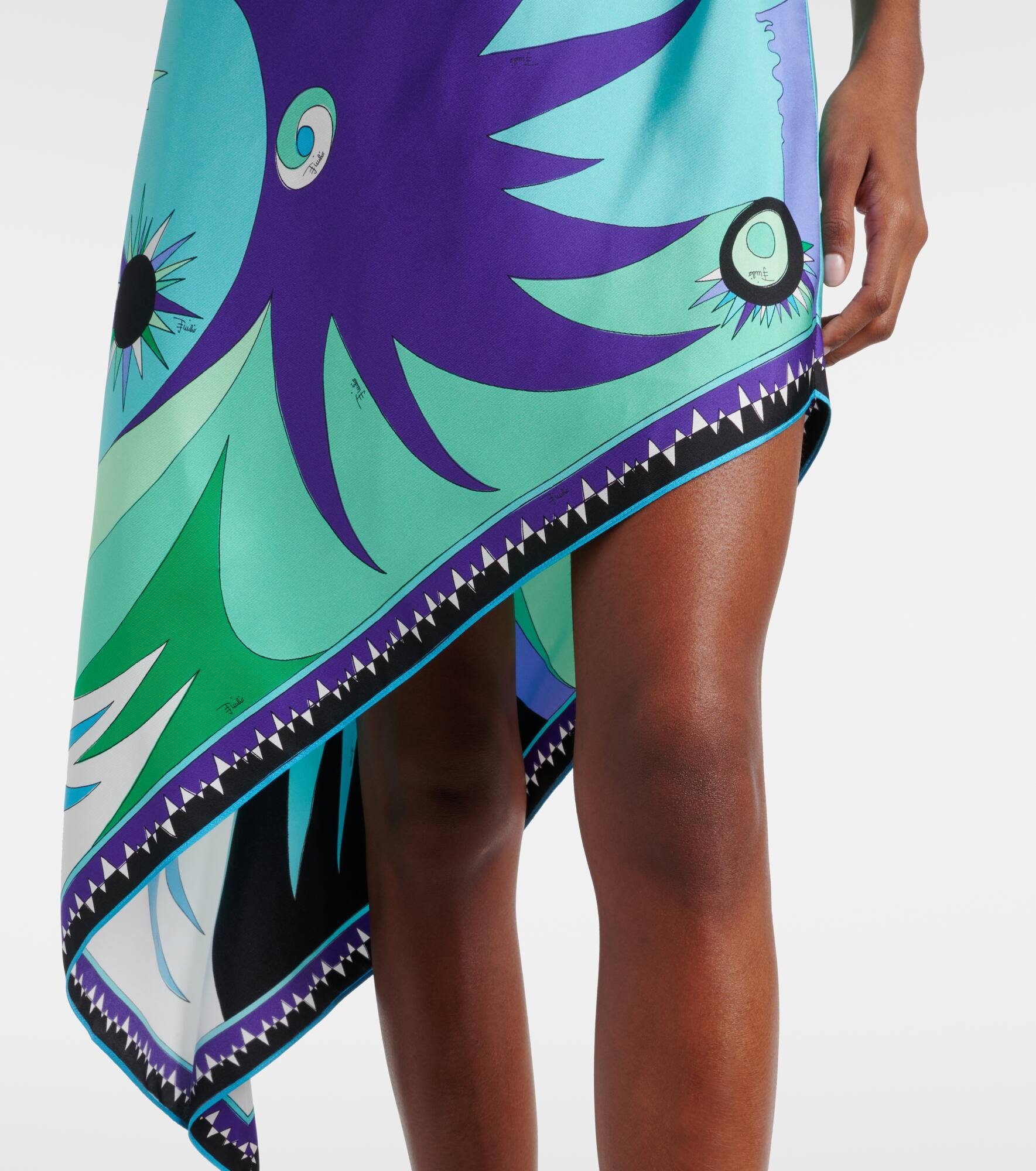 Stella asymmetric silk mini dress - 5