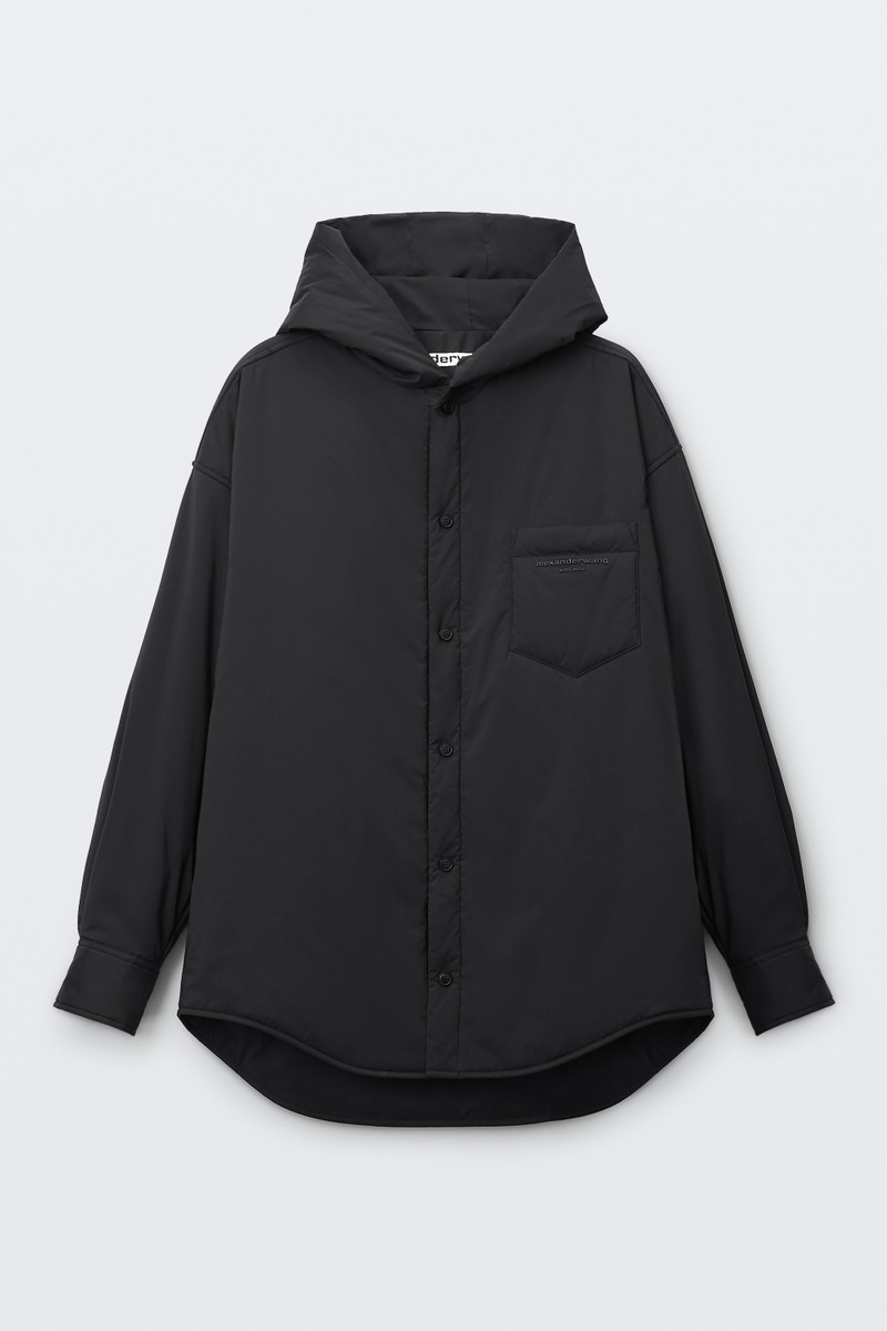 HOODED LIGHTWEIGHT PUFFER SHIRT 1