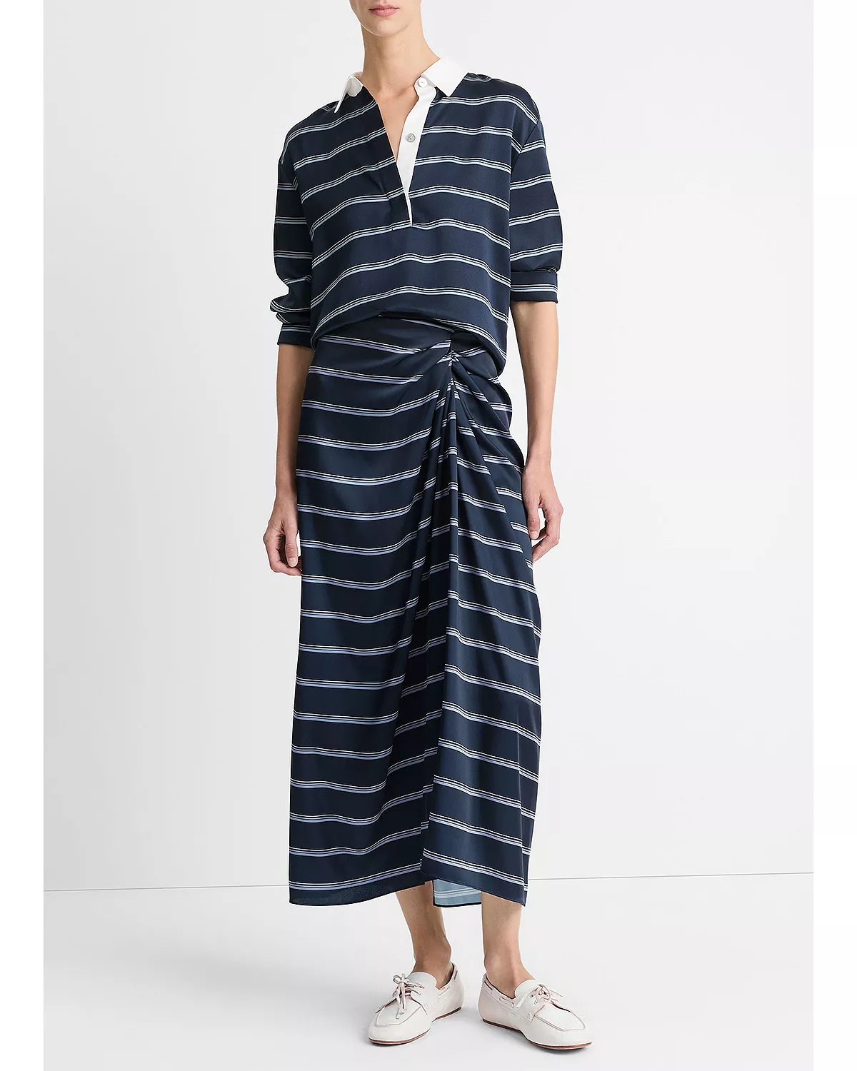 Rugby Stripe Gathered Skirt - 2