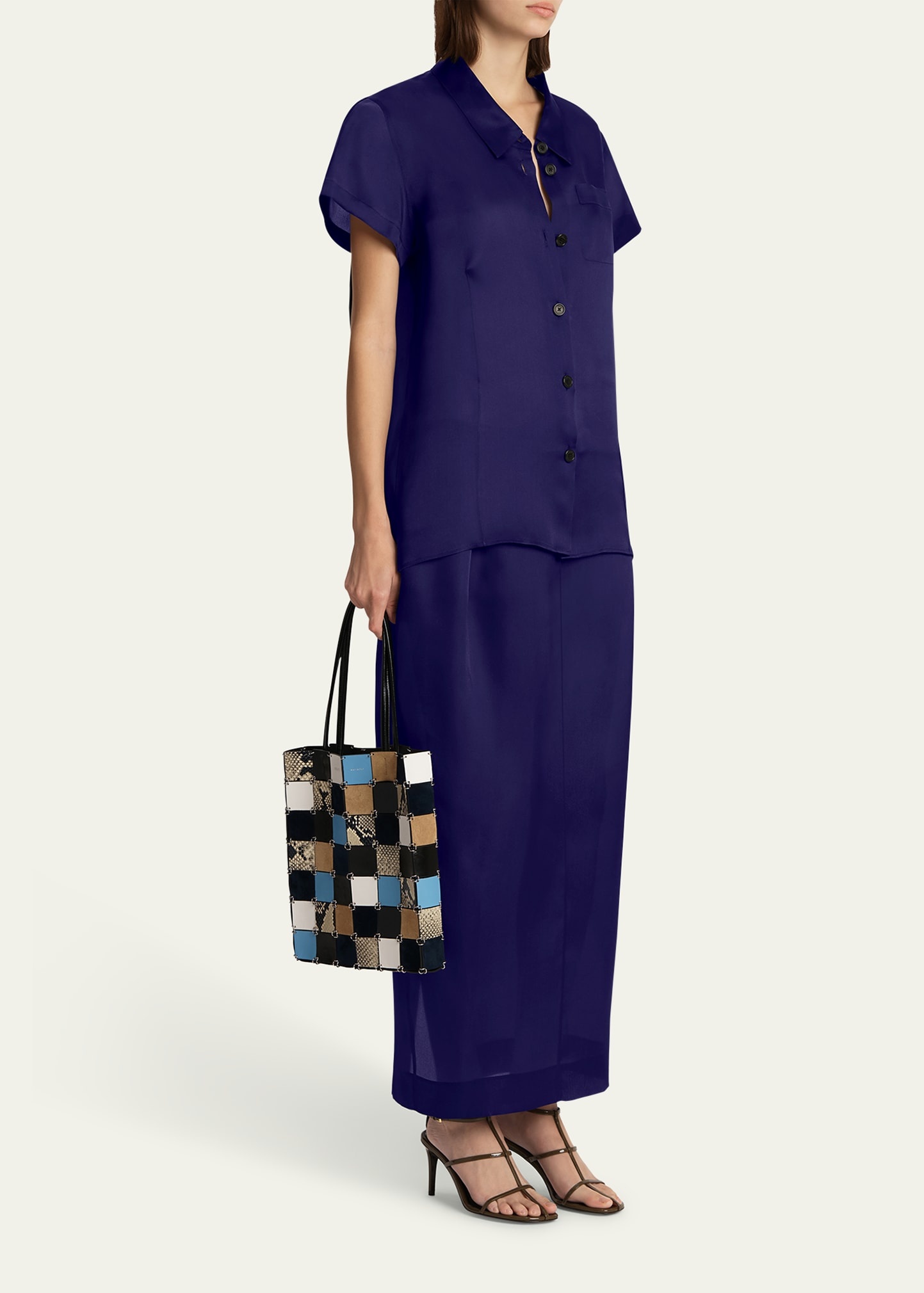 Chenton Long Drawcord Silk Skirt - 2