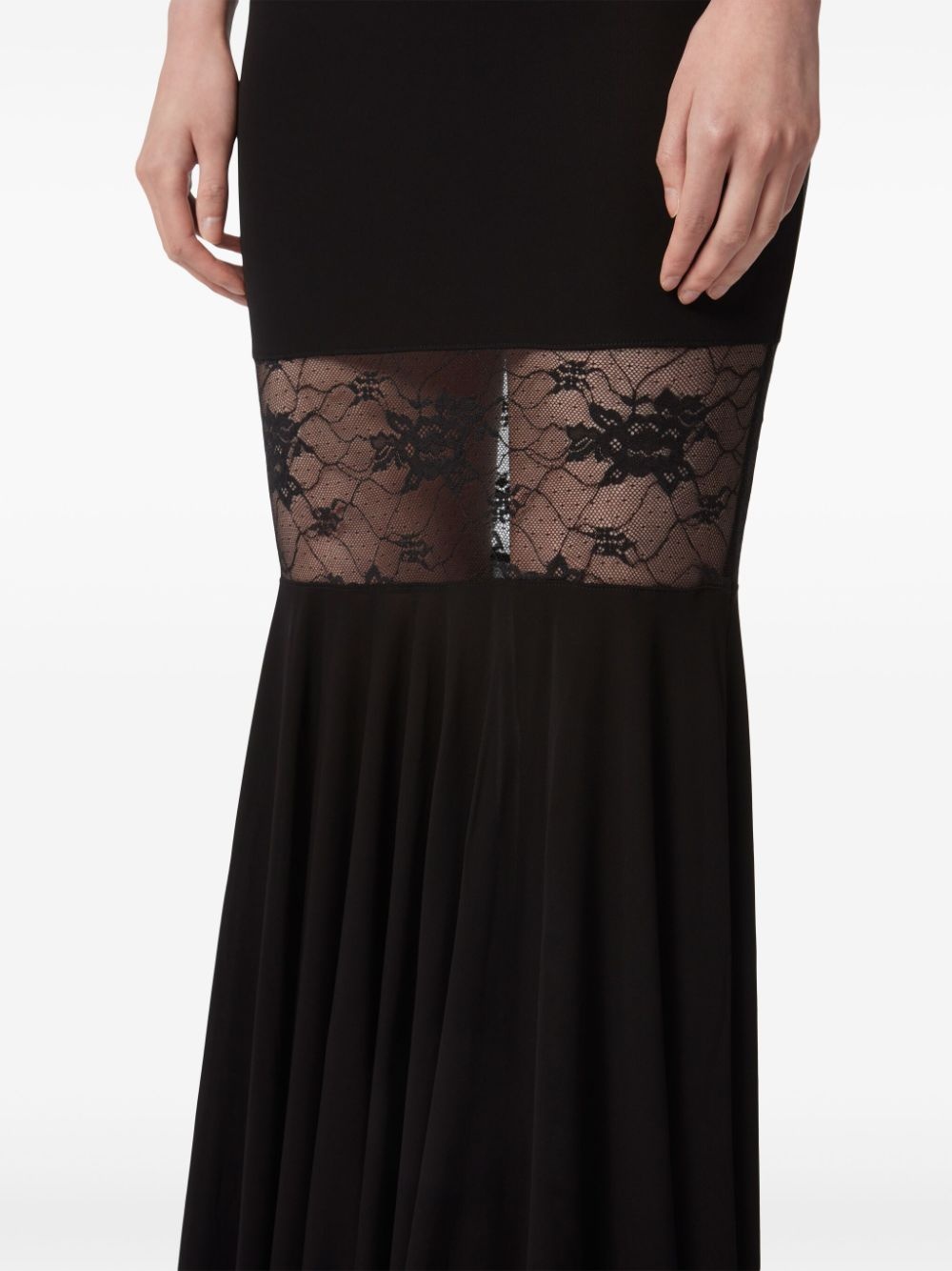 lace-panel maxi skirt - 5