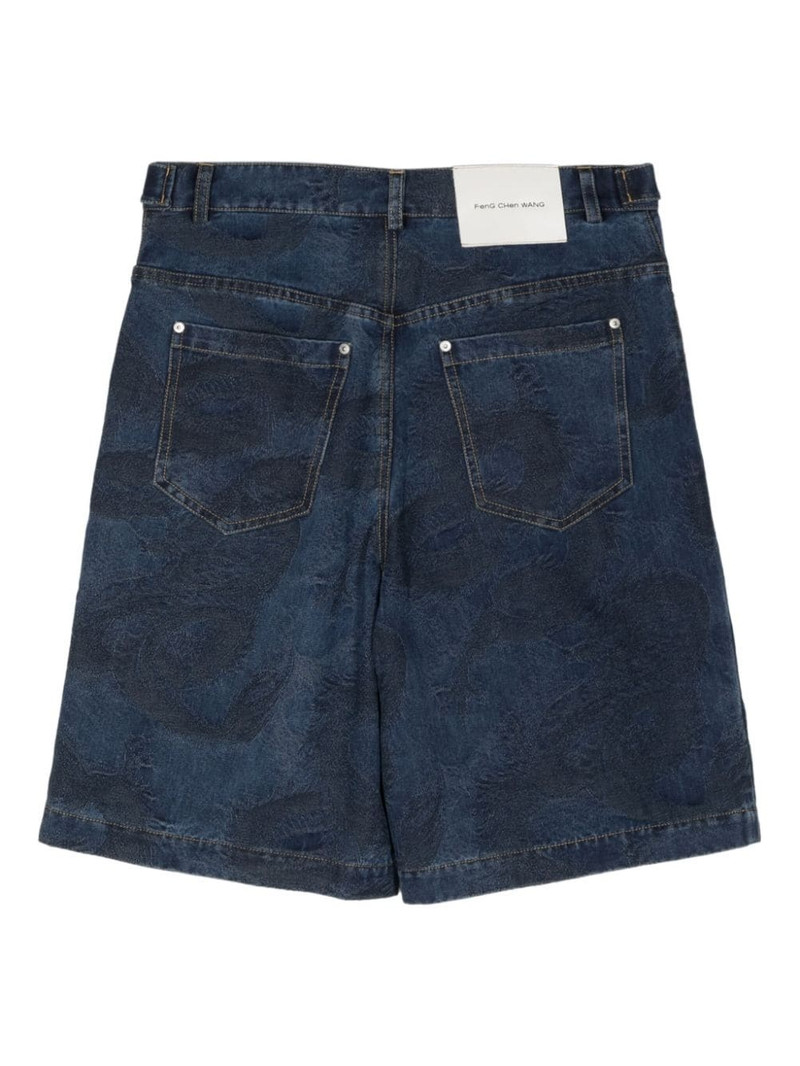 FENG CHEN WANG Dragon jacquard denim shirt outlook