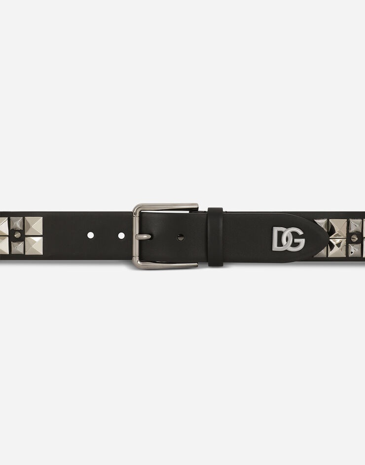 Calfskin nappa belt with studs - 4