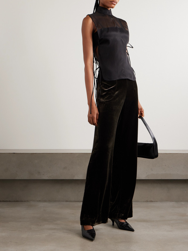 LE KASHA San Polo Velvet Wide-leg Pants outlook