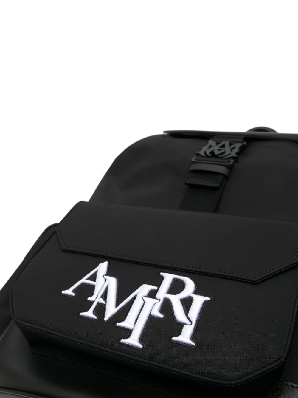 Staggered logo-embroidered backpack - 4