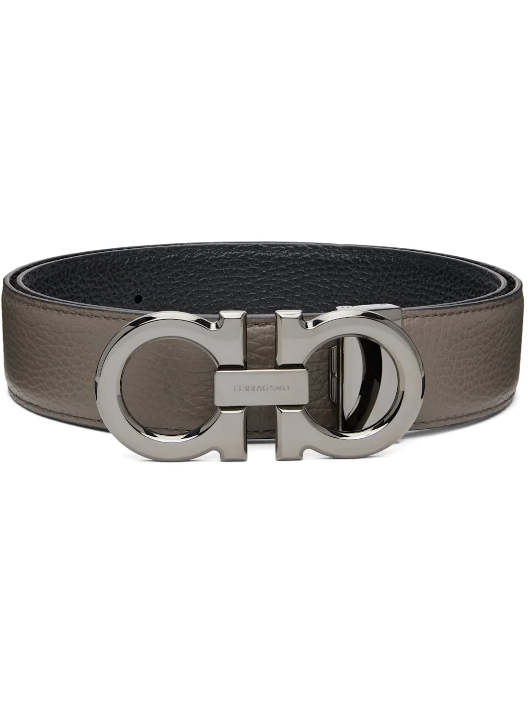 Gray & Black Adjustable & Reversible Belt - 1